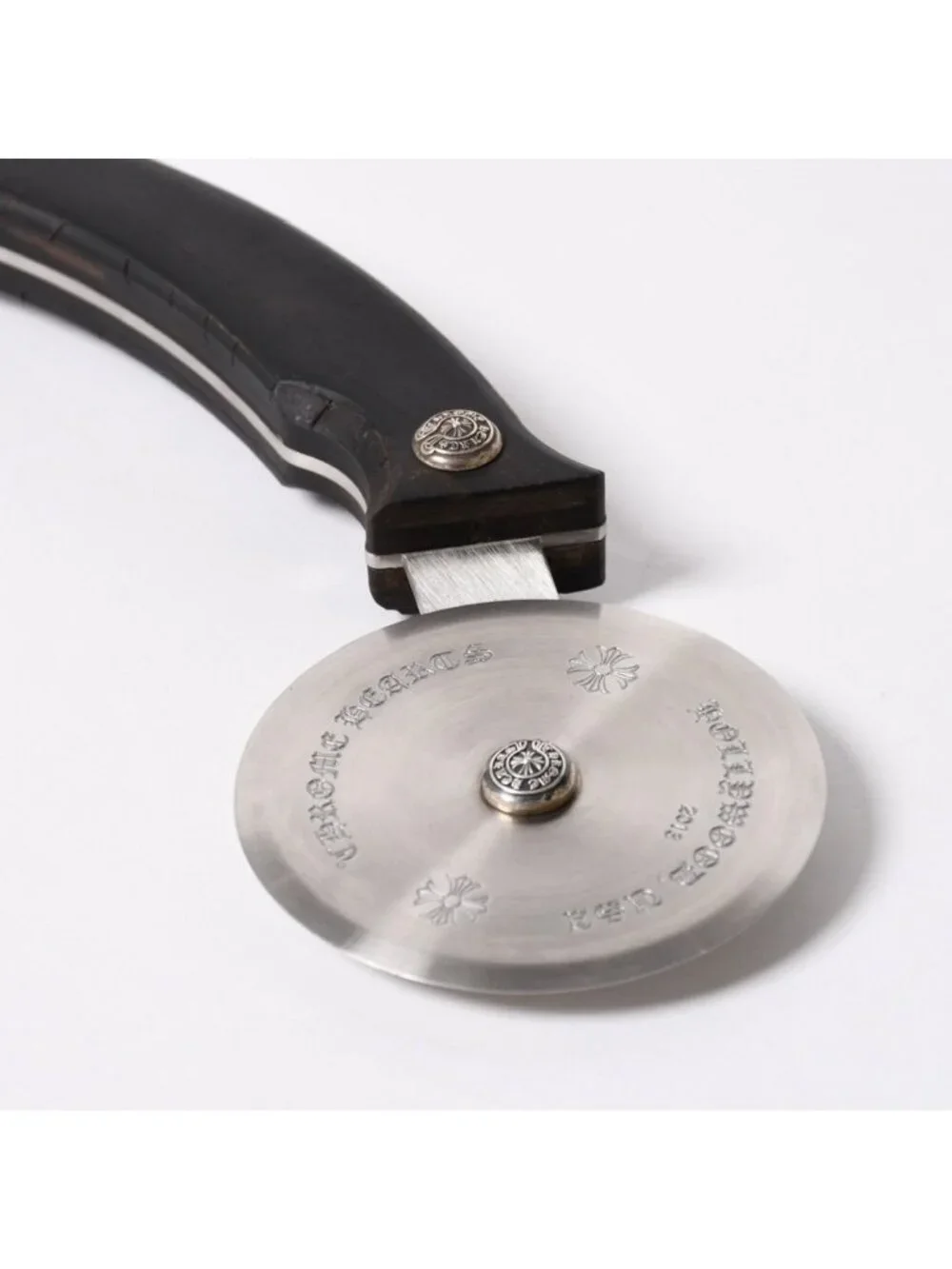 Chrome Hearts Pizza Cutter Cutlery Horseshoe CH Plus Ebony Wood Brown